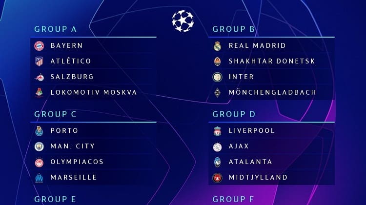 Listos los grupos de la Liga de Campeones