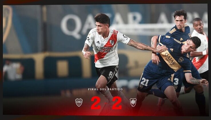 Clásico argentino entre Boca Juniors y River Plate terminó en tablas